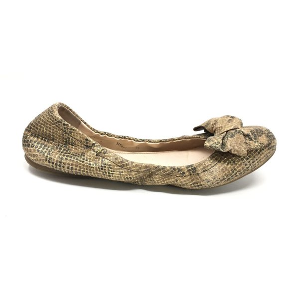 Prada Ballet Flats Shoes Size 40/10 US Gold Snake - Picture 5 of 10